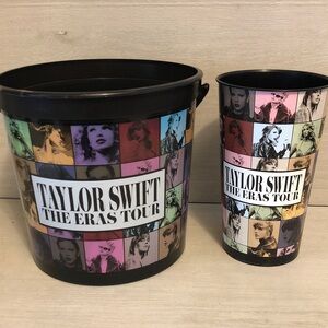 Taylor Swift Era's Tour Movie Plastic Popcorn Bucket and Soda Cup Bundle